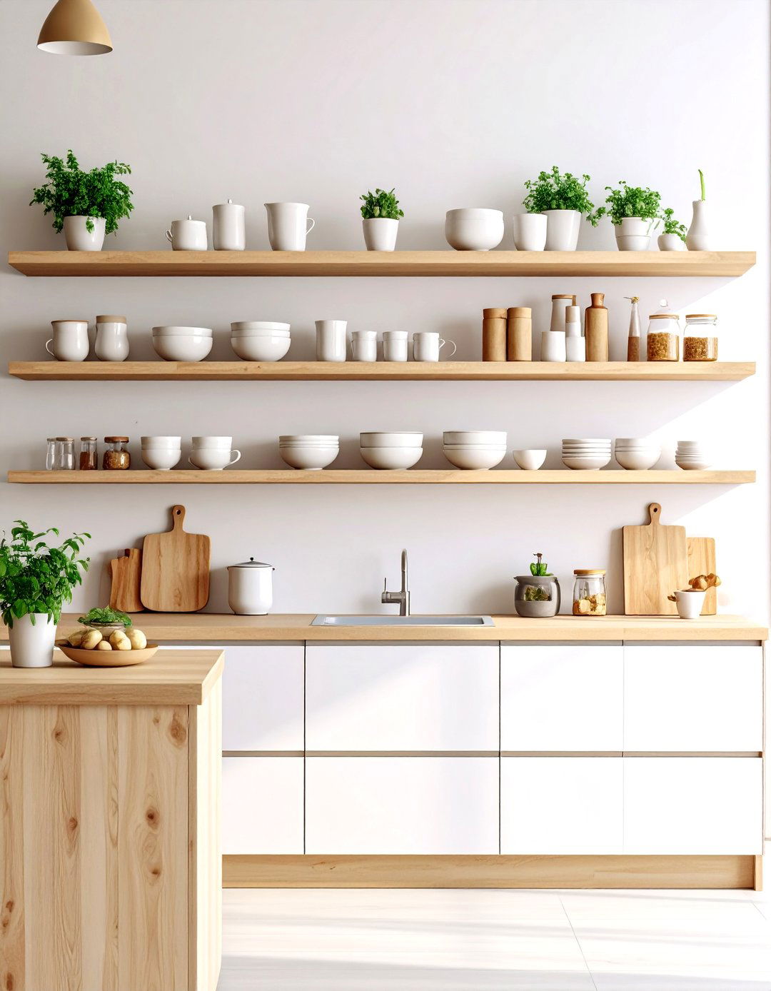 Scandinavian Clean Line Display - 24 Kitchen Wall Decor Ideas