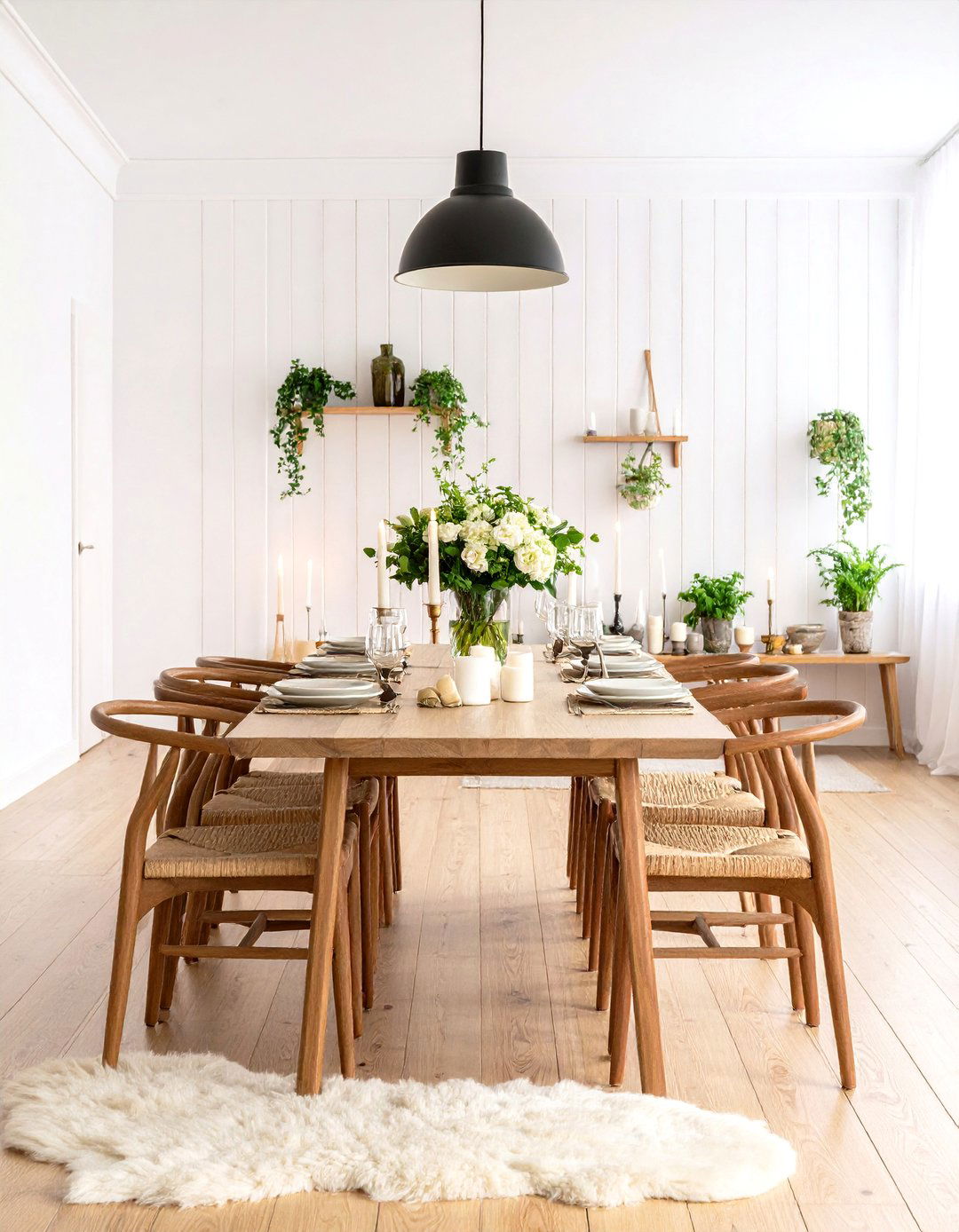 Scandinavian Dining Area with Natural Wood - 24 Apartment Decorating Ideas