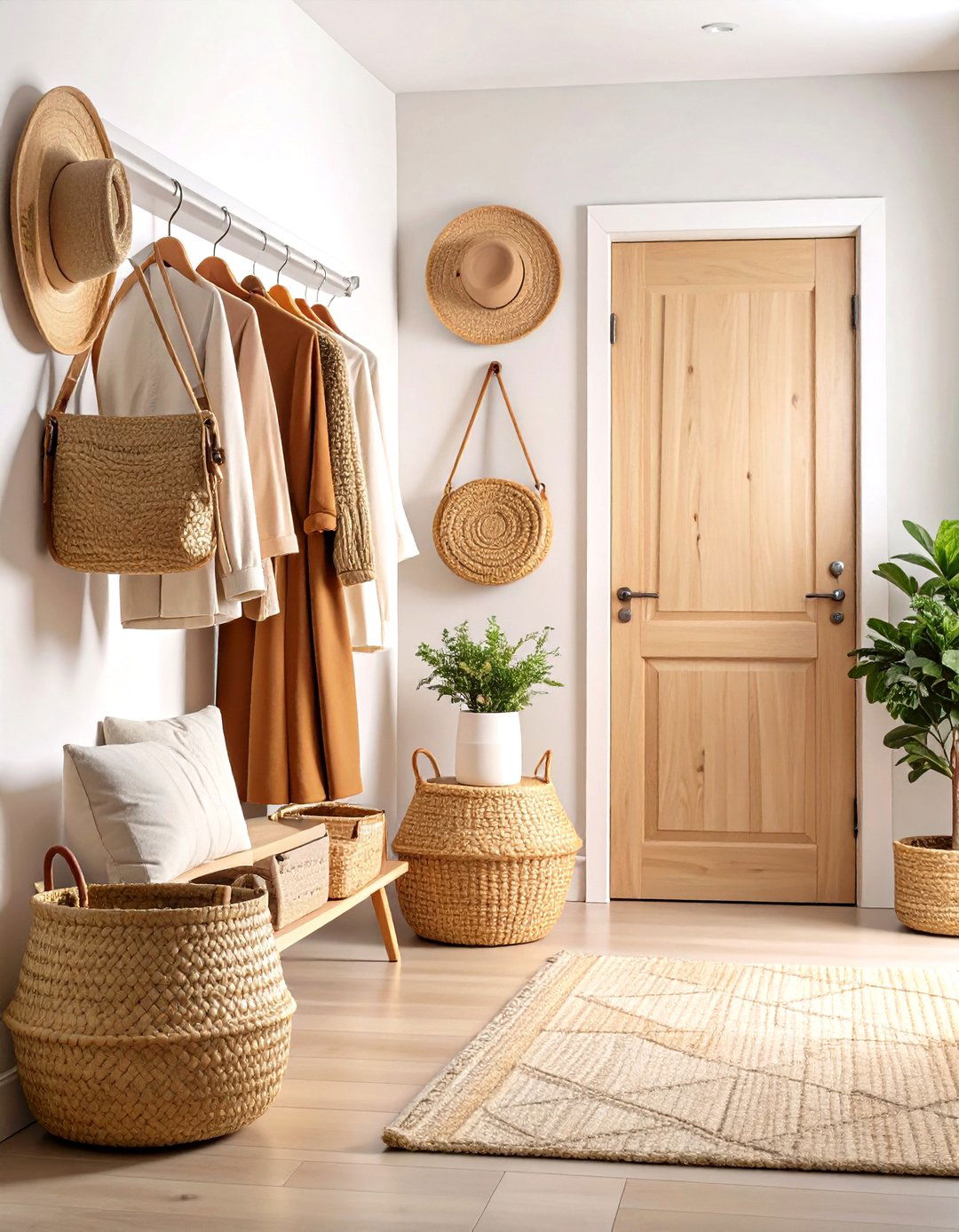 Scandinavian Entry Closet with Light Woods and Functional Design - 24 Entry Closet Ideas