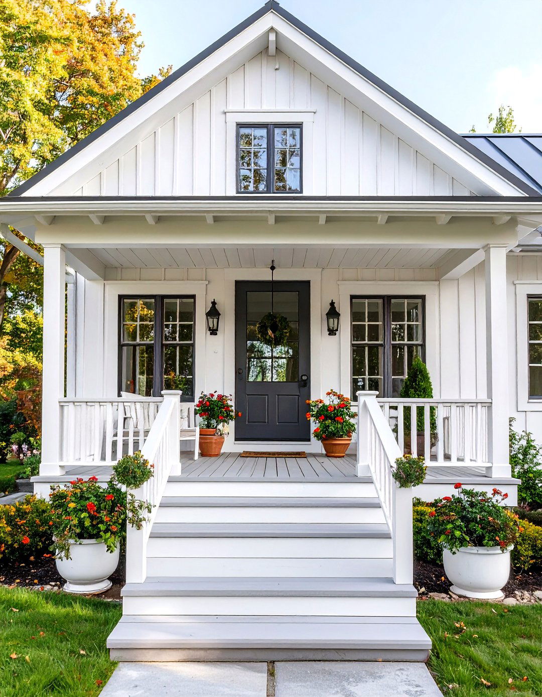 Scandinavian Farmhouse with Minimalist Design - 24 White Farmhouse With Wrap-around Porch Ideas