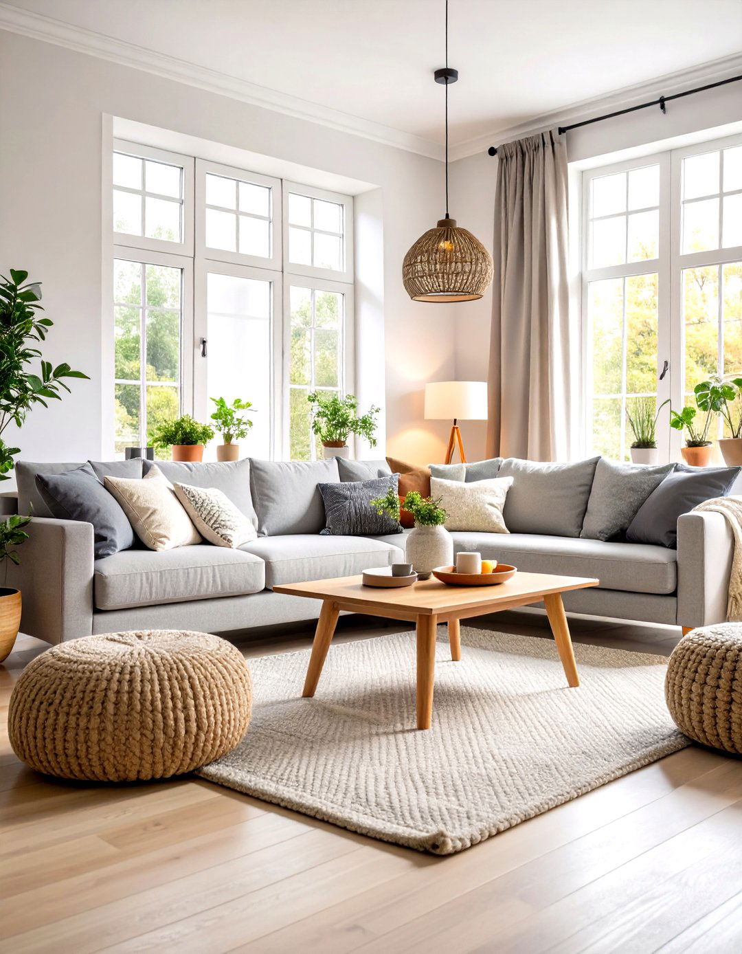 Scandinavian Gray and White Living Room - 24 Gray Living Room Ideas