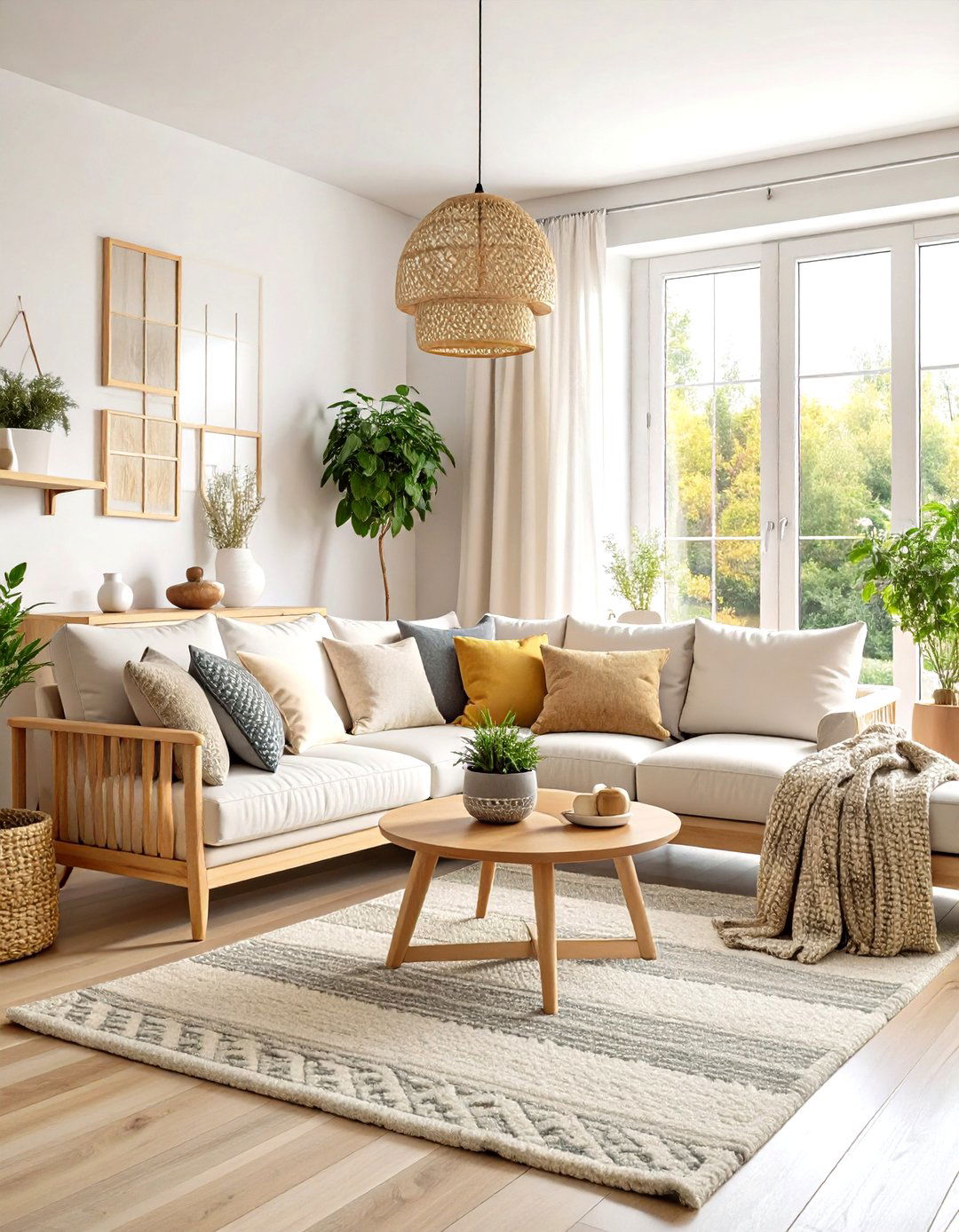 Scandinavian Great Room with Light Woods - 24 Great Room Ideas
