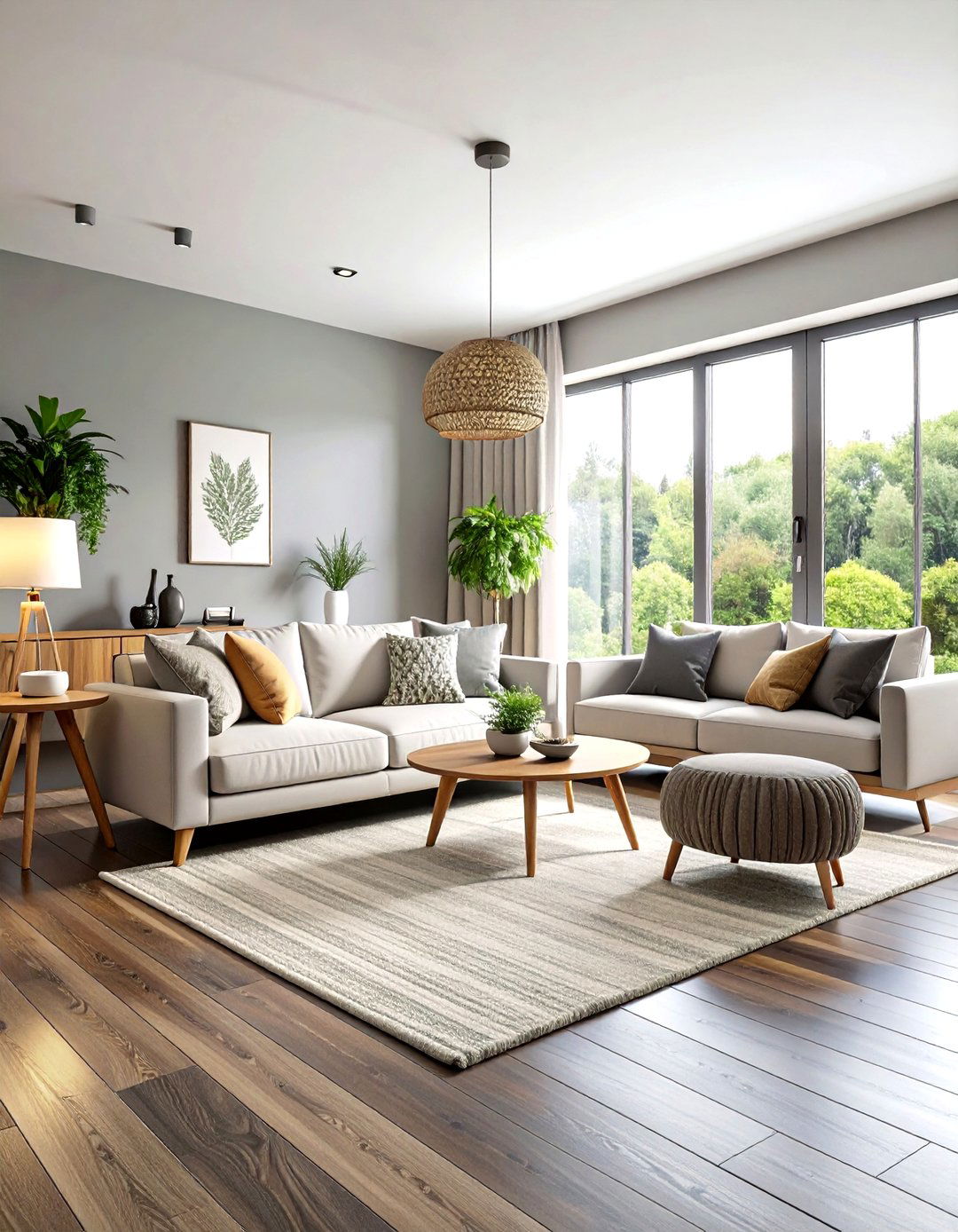 Scandinavian Grey Living Room Aesthetic - 24 Grey Living Room With Dark Wood Floors
