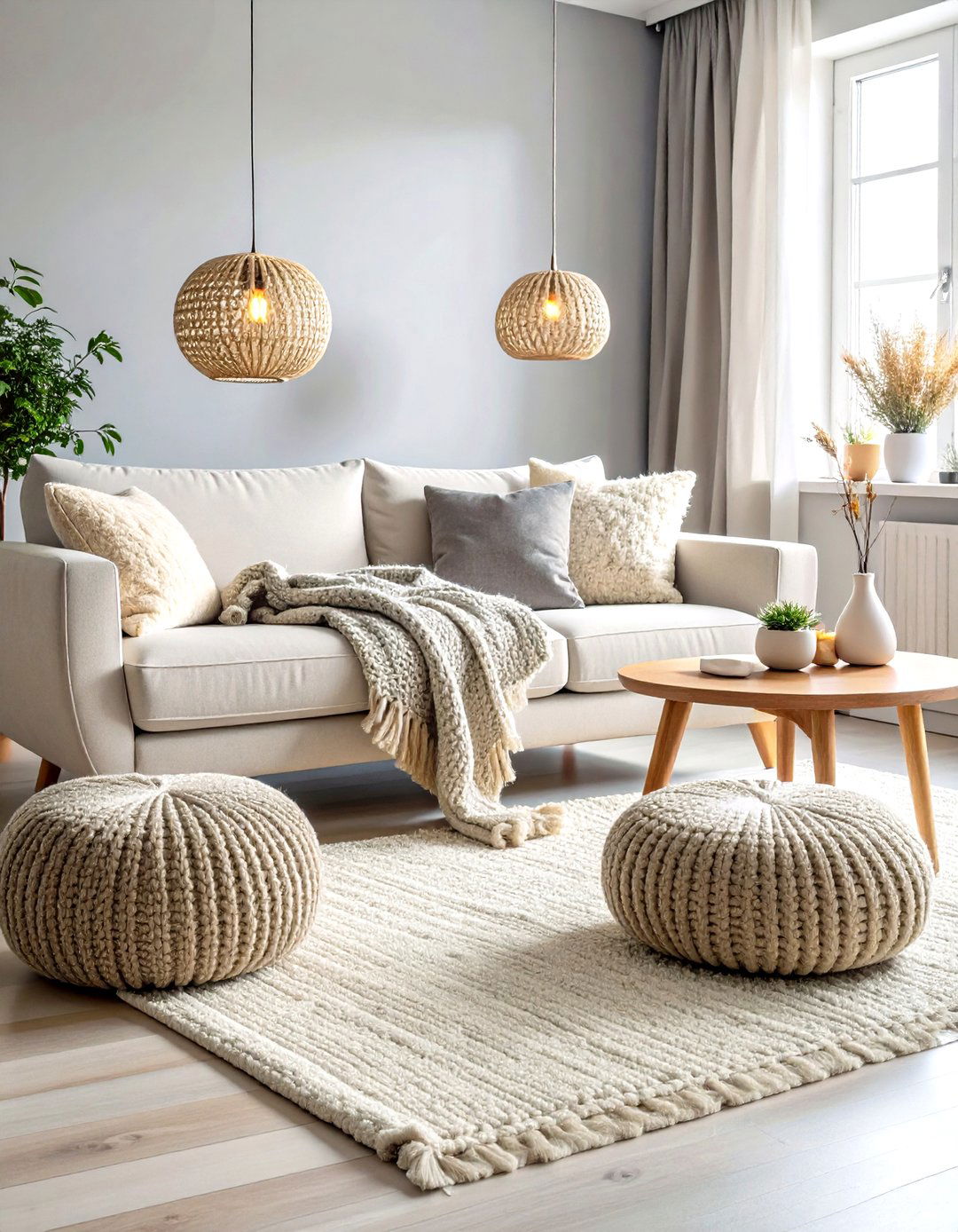 Scandinavian Grey and Cream Living Room Design - 24 Grey and Cream Living Room Ideas