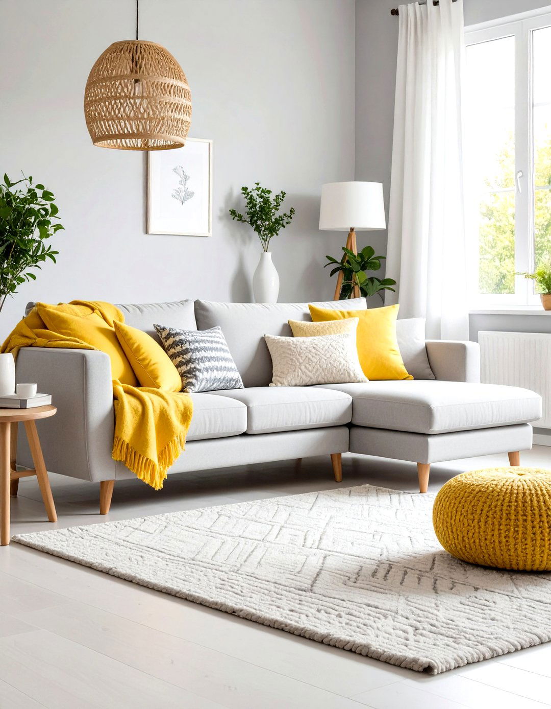 Scandinavian Grey and Yellow Minimalism - 24 Grey and Yellow Living Room Ideas
