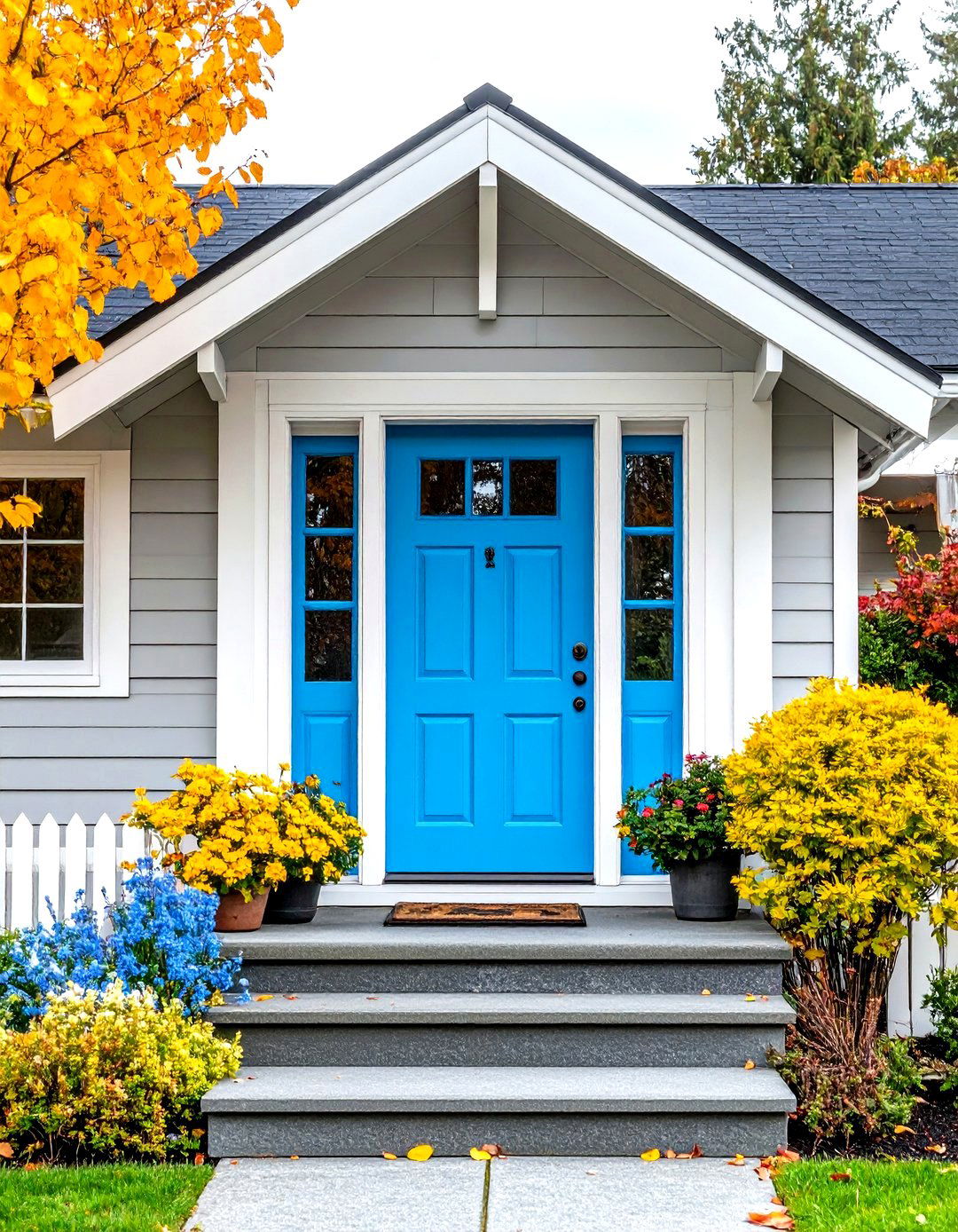 Scandinavian Grey with Ice Blue Minimalism - 24 Grey House With Blue Door Ideas