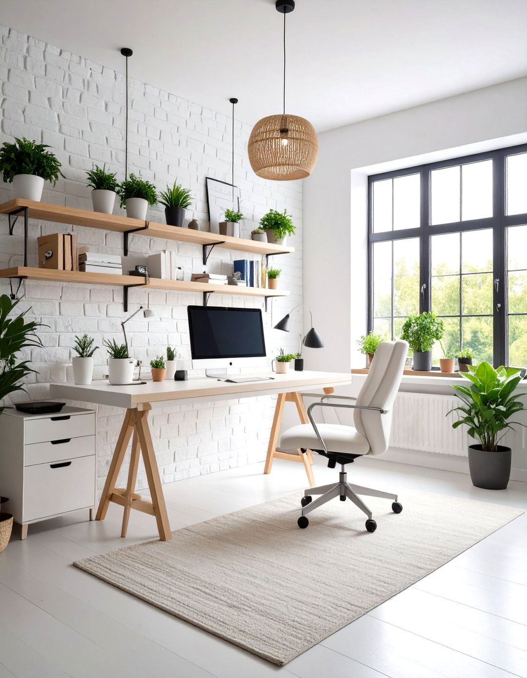 Scandinavian Home Office Design - 24 Brick Wallpaper Ideas
