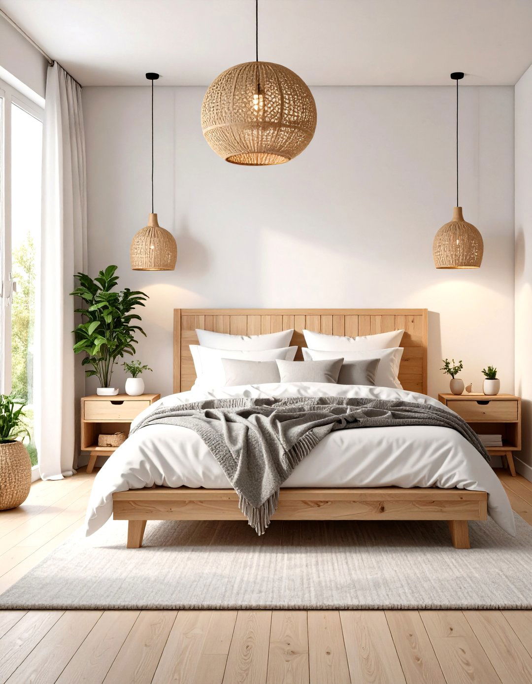 Scandinavian Hygge Bedroom with Natural Wood Elements - 24 Modern Bedroom Ideas