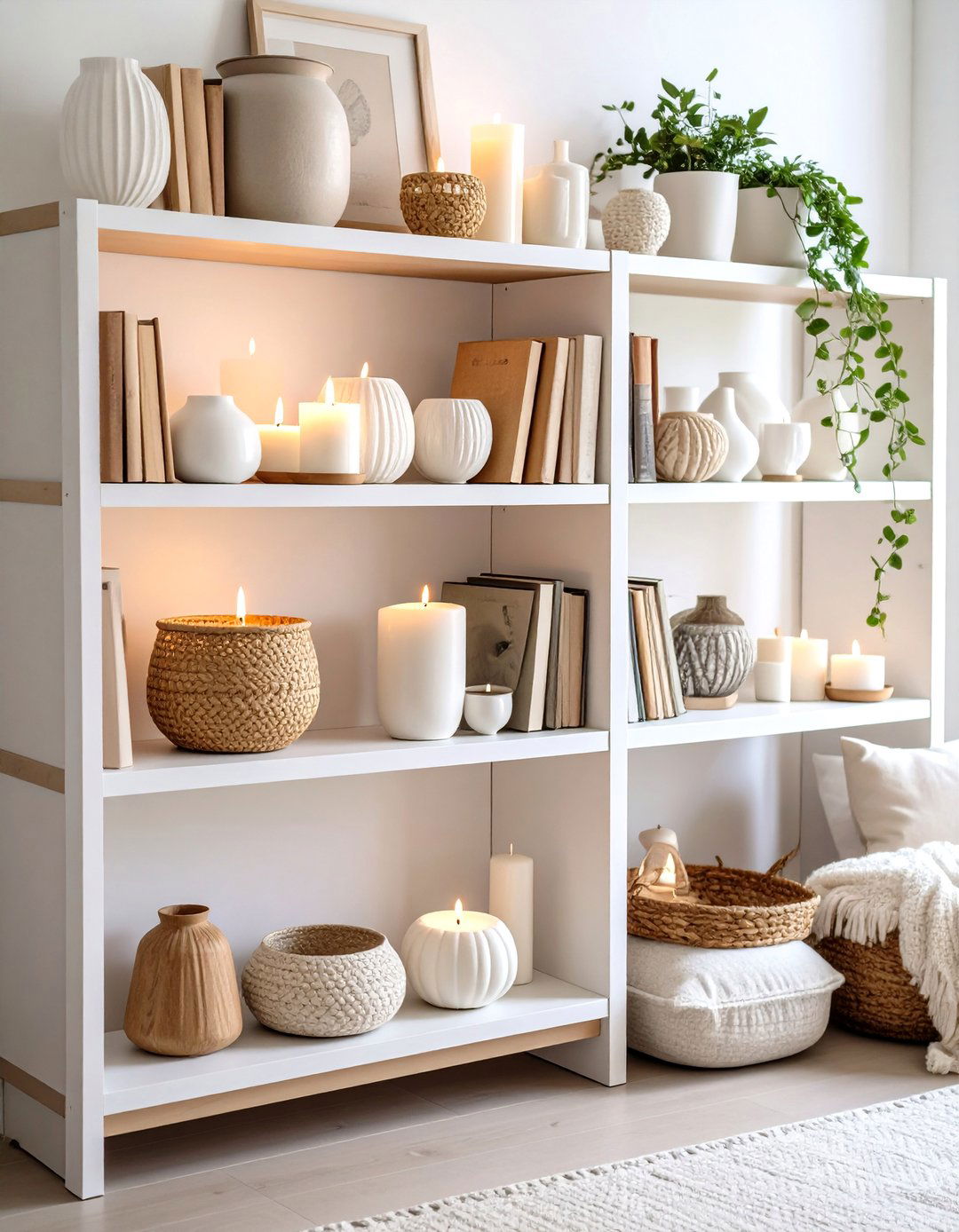 Scandinavian Hygge Bookshelf Comfort - 24 Bookshelf Decor Ideas