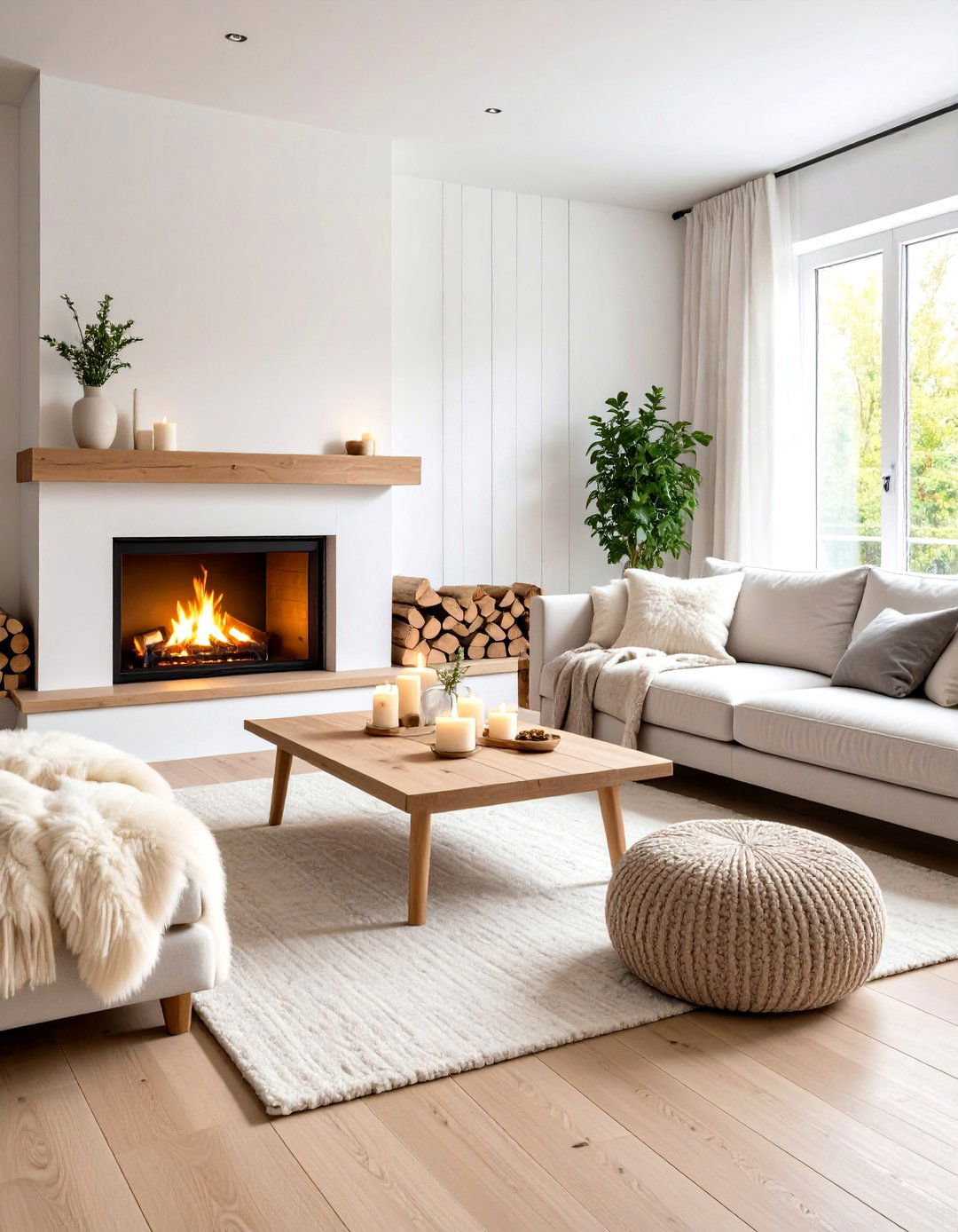 Scandinavian Hygge Comfort - 24 Living Room Ideas With Sectionals and Fireplace