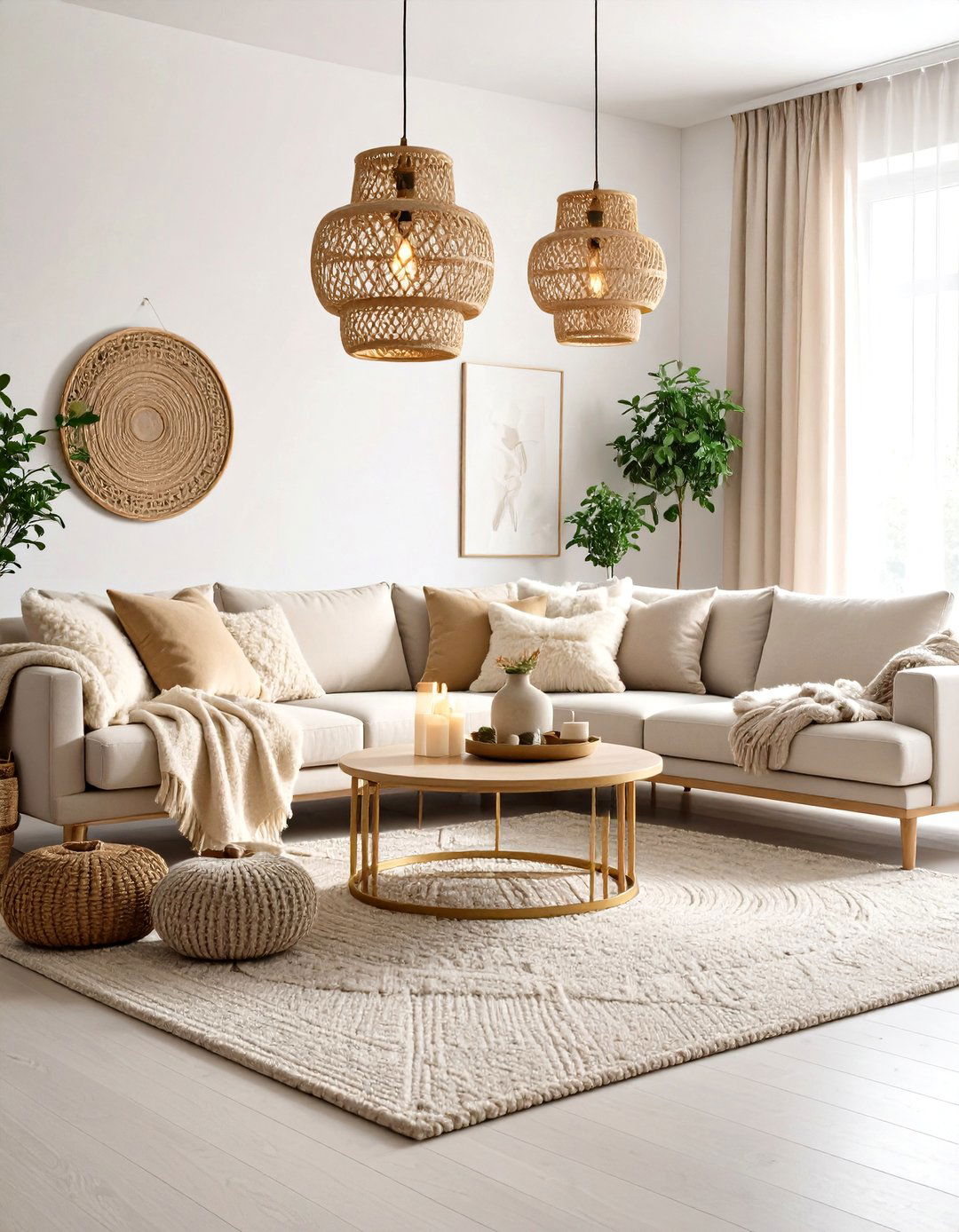 Scandinavian Hygge Comfort - 24 Cream and Gold Living Room Ideas