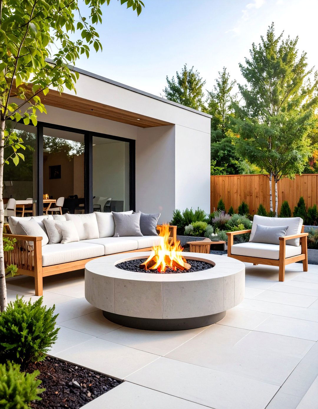 Scandinavian Hygge Firepit Sanctuary - 24 Patio Ideas With Firepit