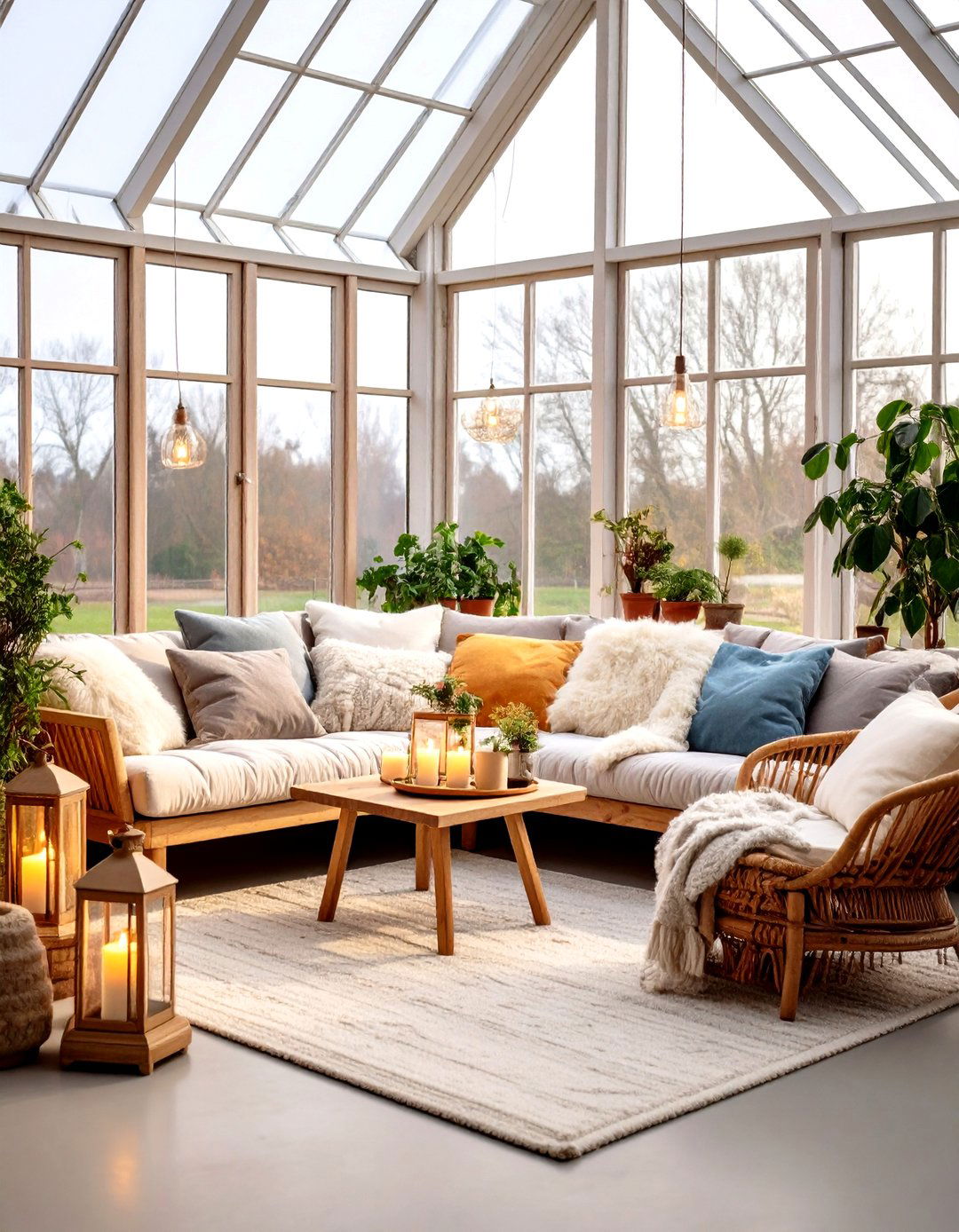 Scandinavian Hygge Greenhouse Retreat - 24 Greenhouse Decor Ideas