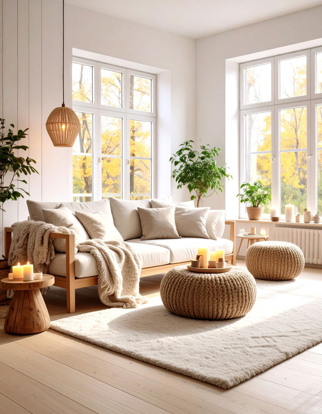 Scandinavian Hygge Parlor Room with Natural Elements - 24 Parlor Room Ideas