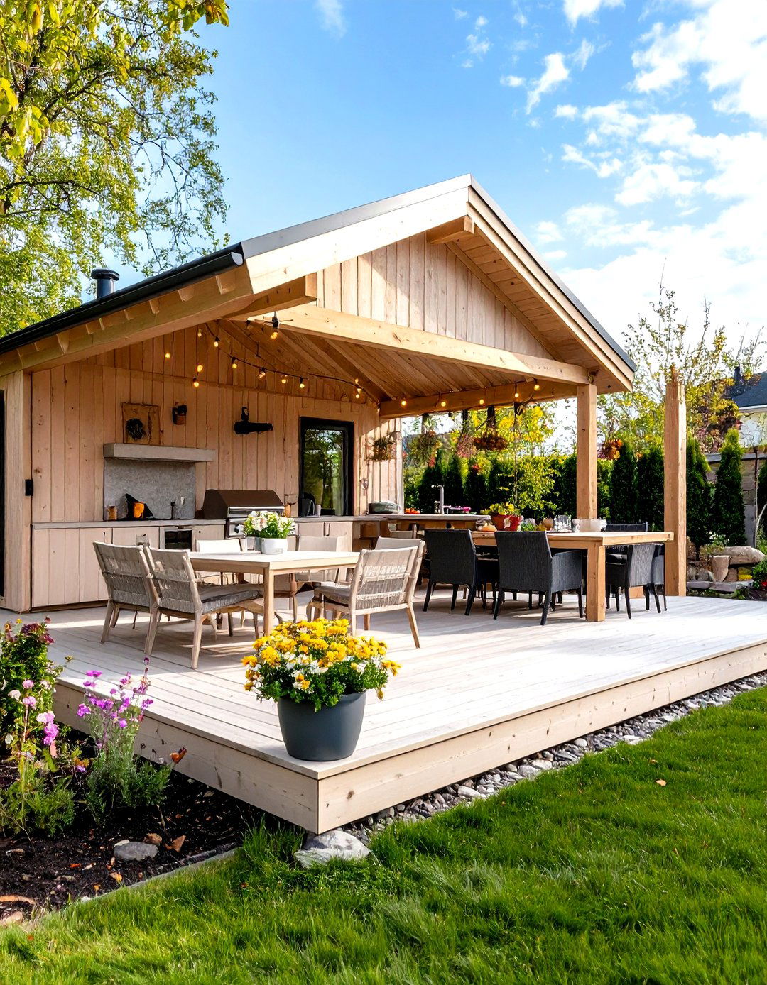 Scandinavian Hygge Pavilion - 24 Outdoor Kitchen with a Gazebo Ideas