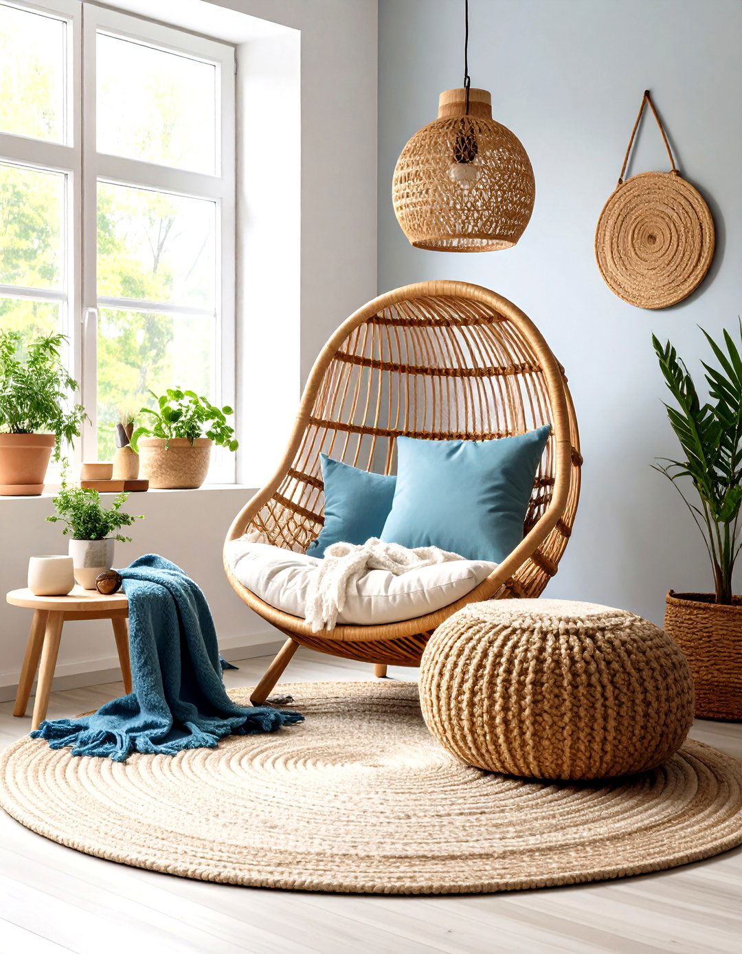Scandinavian Hygge Rattan Reading Nook - 24 rattan bedroom furniture ideas