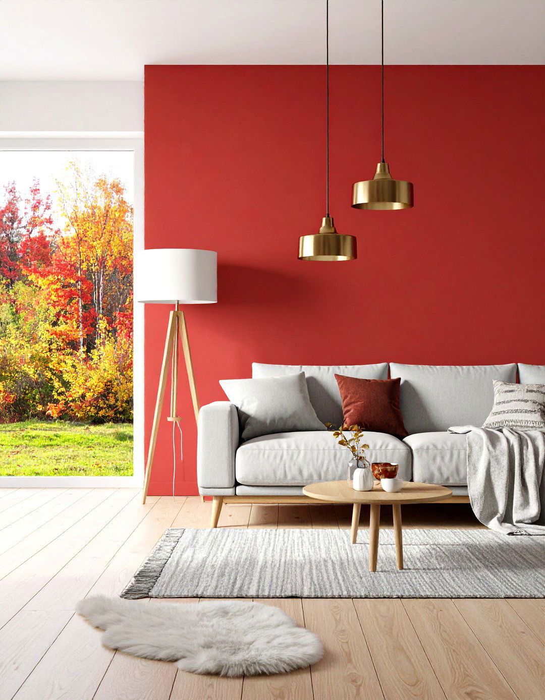 Scandinavian Hygge Red and Grey Retreat - 24 Red and Grey Living Room Ideas