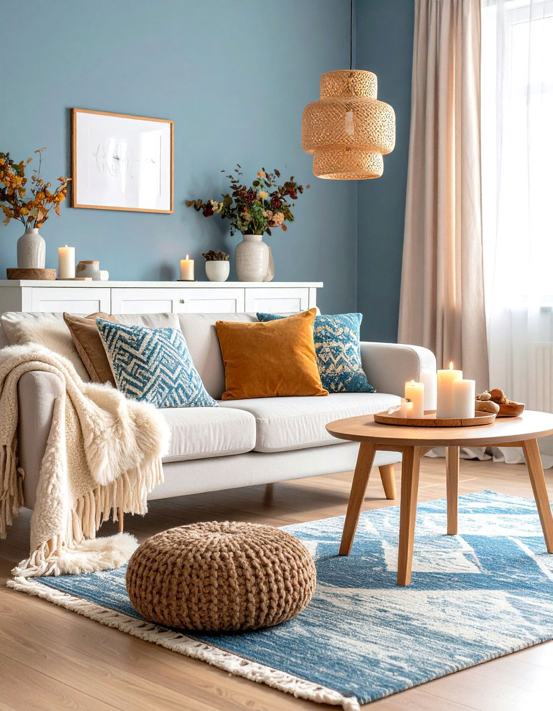 Scandinavian Hygge with Cozy Textiles - 24 Small Living Room Ideas With Tv and Dining Table