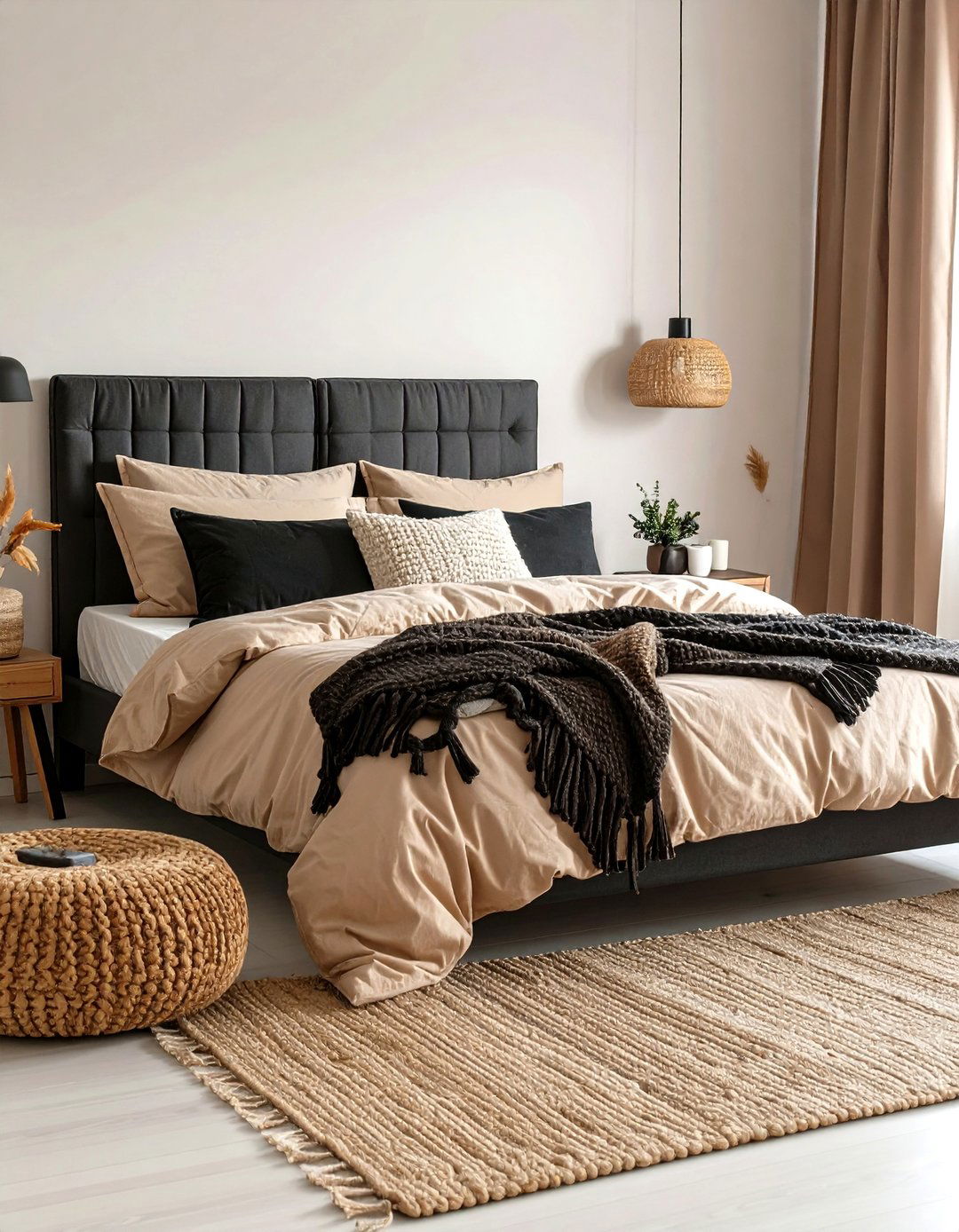 Scandinavian Inspired Black and Beige Hygge Haven - 24 Black and Beige Bedroom Design Ideas