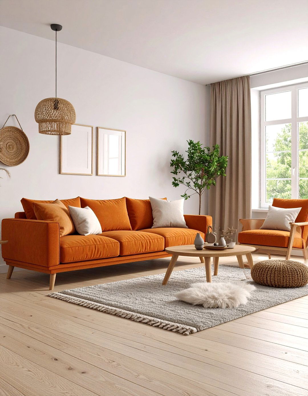 Scandinavian Inspired Burnt Orange Hygge - 24 Burnt Orange Living Room Ideas