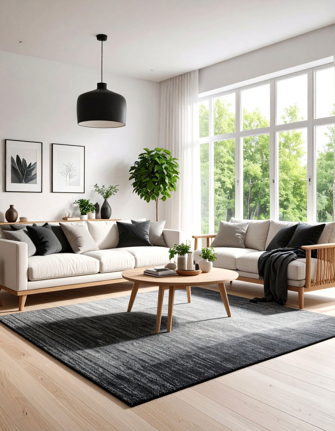 Scandinavian Inspired Hygge Design - 24 Black Carpet Living Room Ideas