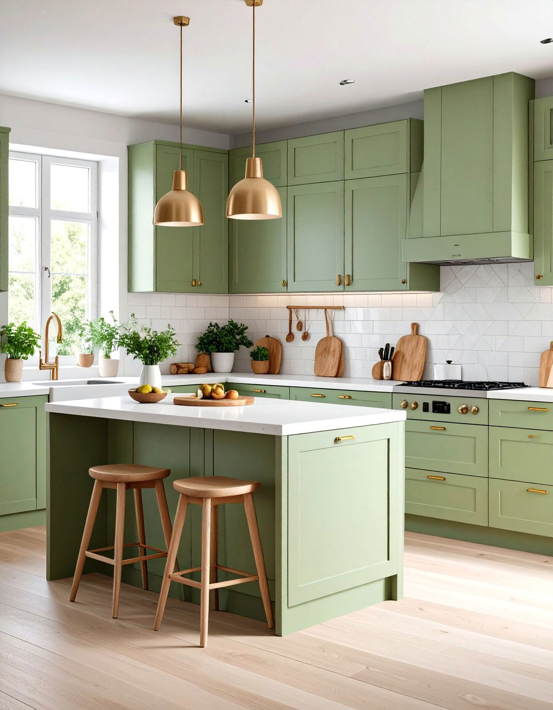 Scandinavian Inspired Olive Green Kitchen - 24 Olive Green Kitchens