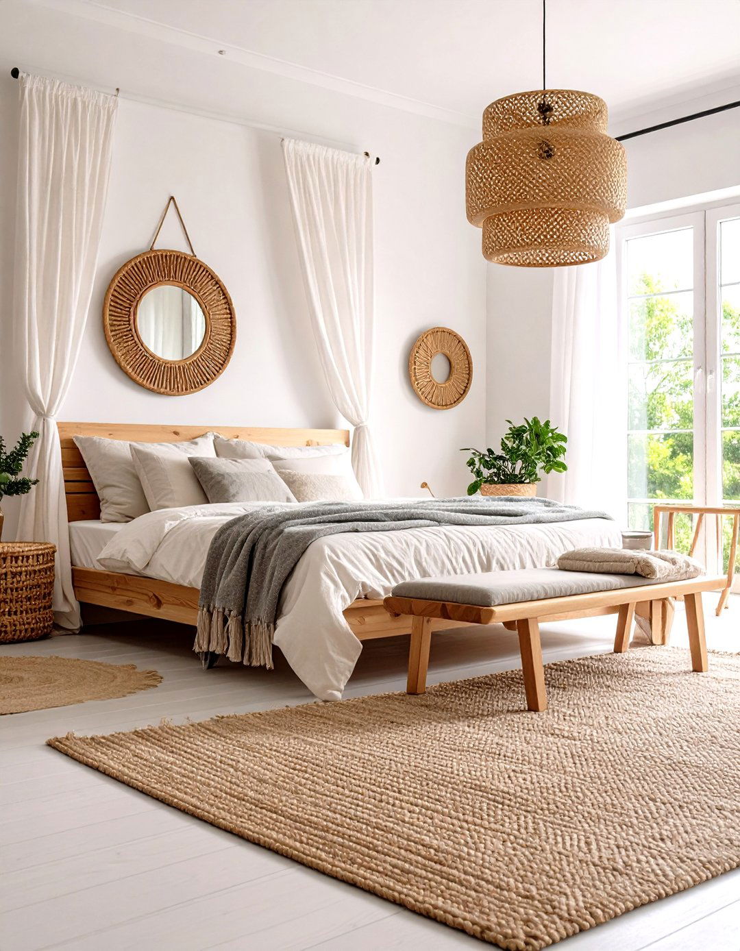 Scandinavian Inspired Parisian Bedroom with Natural Textures - 24 Parisian Themed Bedroom Ideas