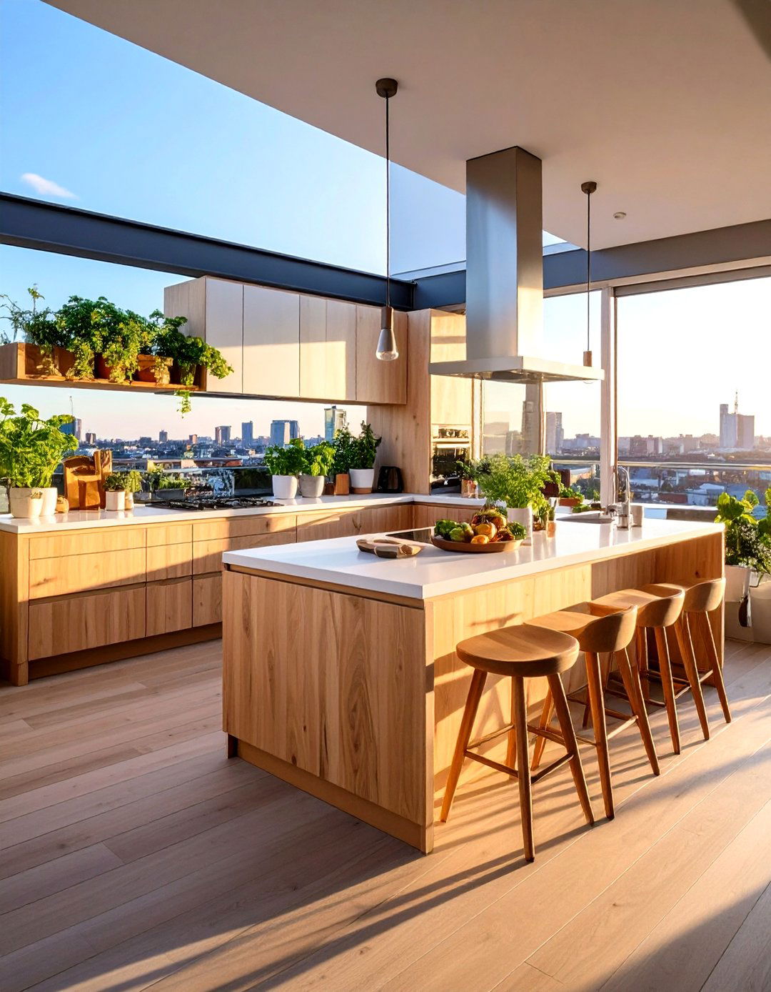 Scandinavian Inspired Rooftop Kitchen Area - 24 Rooftop Kitchen Ideas
