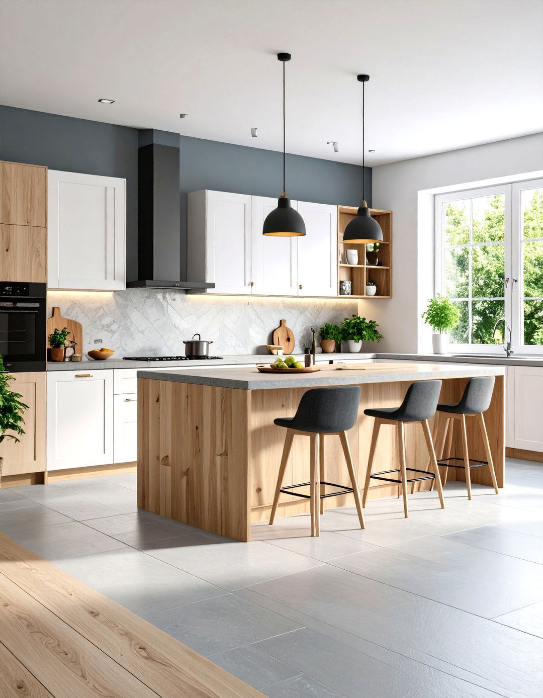 Scandinavian Kitchen Slate Floor Integration - 24 Kitchens With Slate Floors