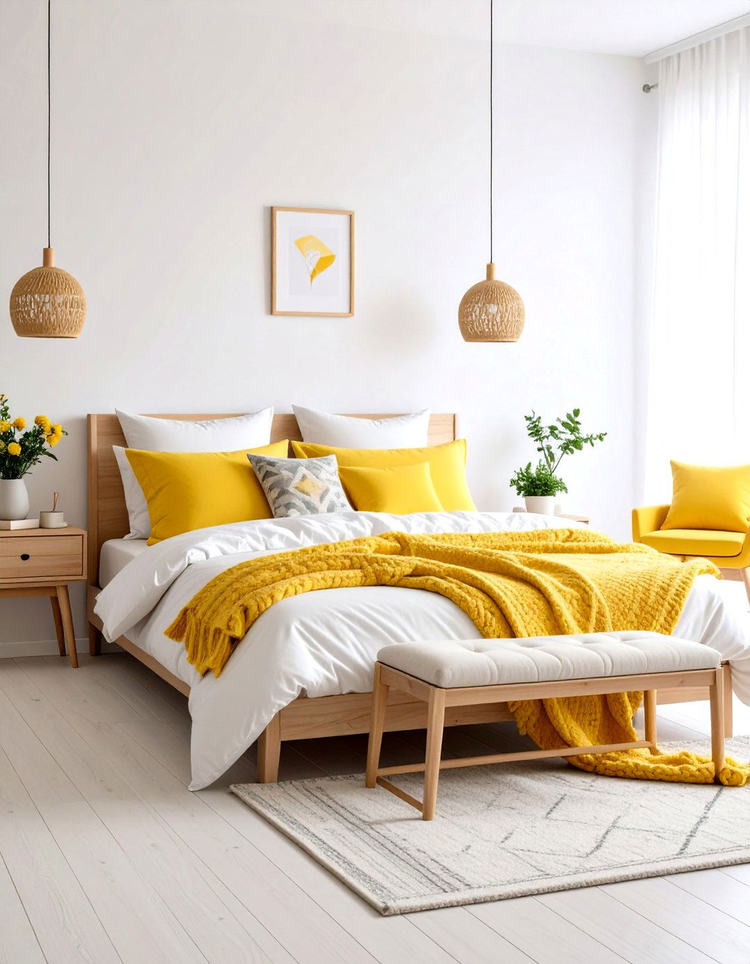 Scandinavian Lemon Fresh Sanctuary - 24 Lemon Bedroom Ideas