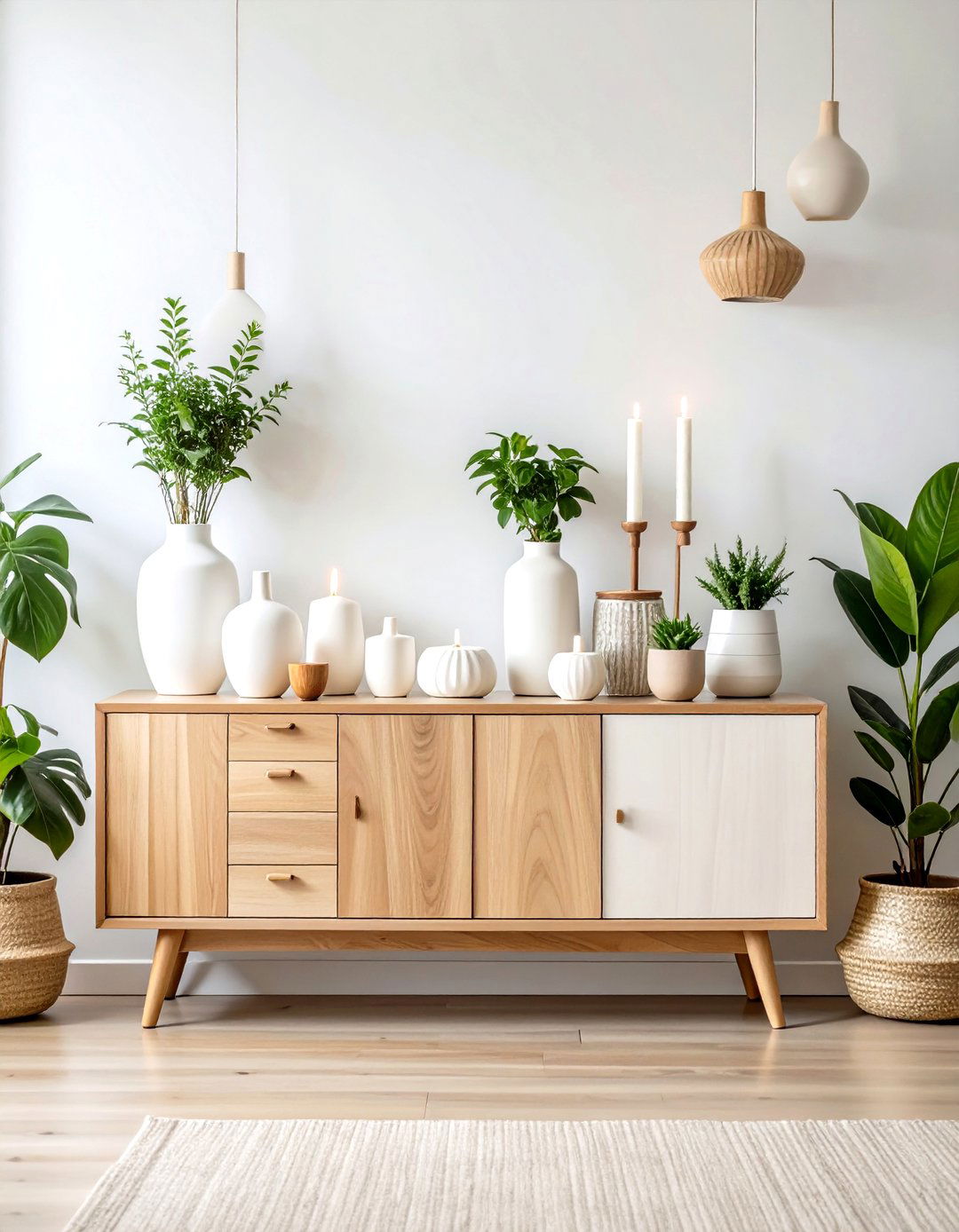 Scandinavian Light Oak Styling - 24 Tv Console Decor Ideas