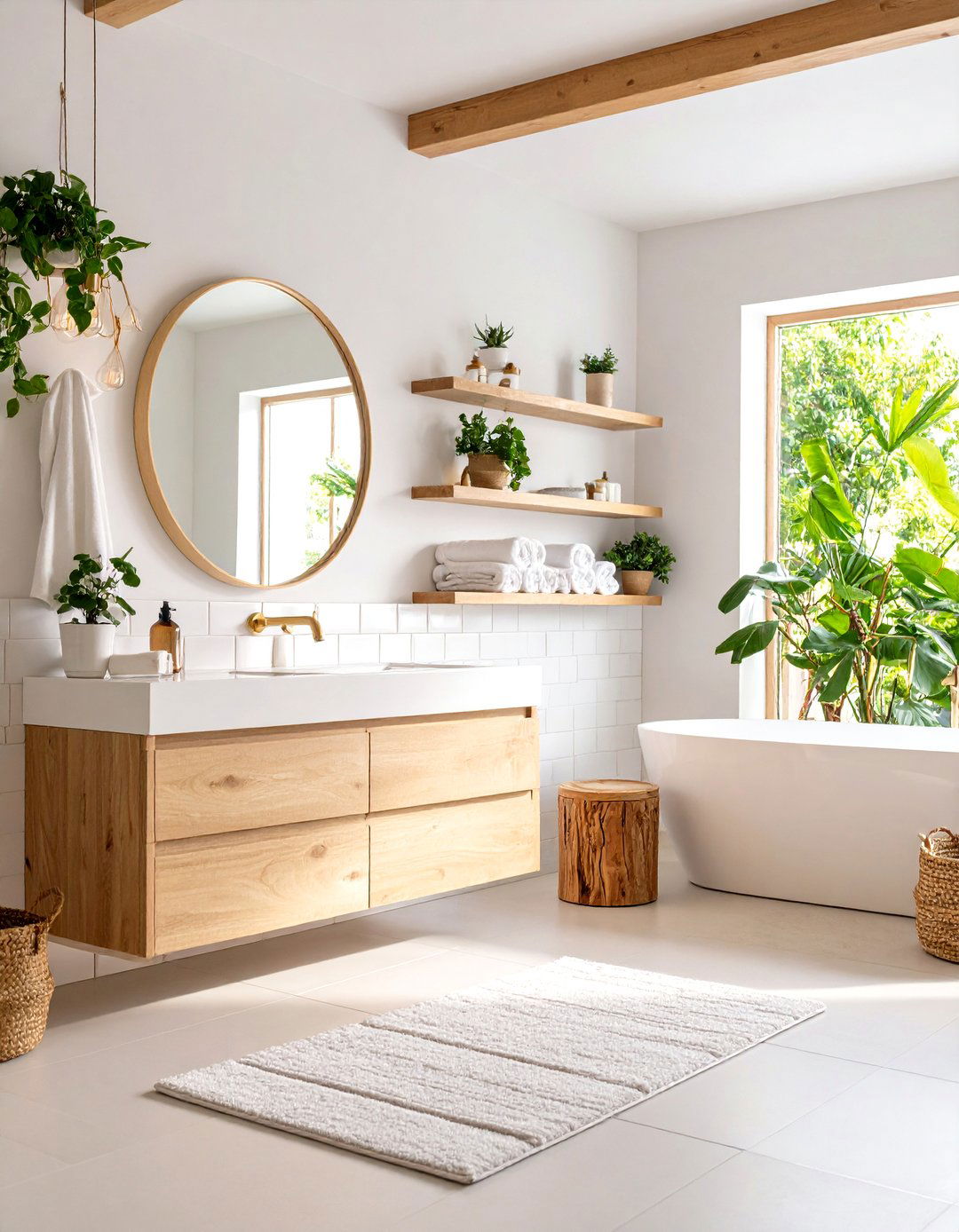Scandinavian Light Wood Bathroom - 24 Apartment Bathroom Ideas