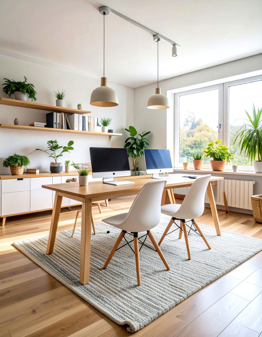 Scandinavian Light Wood Haven - 24 Home Office for Couples Ideas and Designs