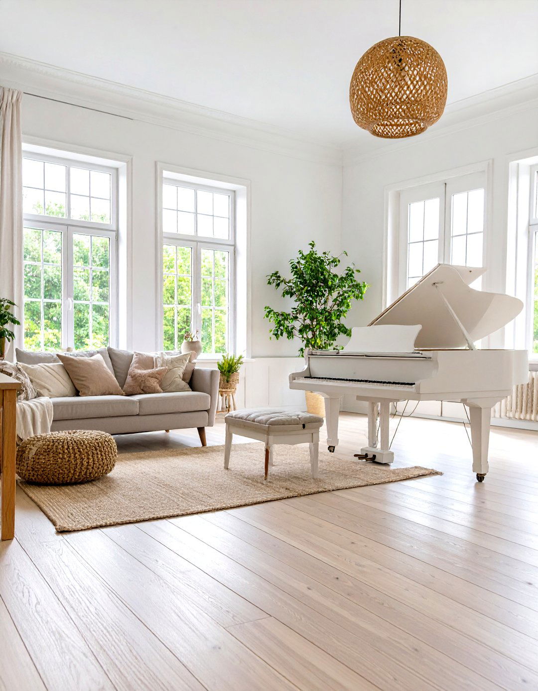 Scandinavian Light Wood Piano Studio - 24 Piano Room Ideas