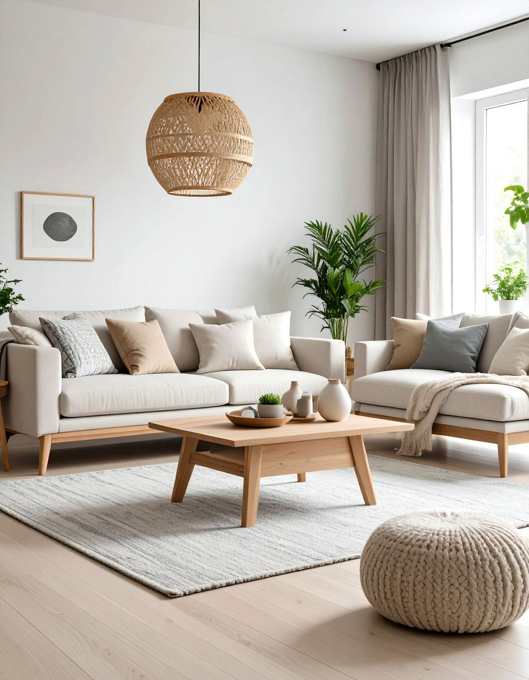 Scandinavian Light Wood and Fabric Mix - 24 Mismatched Sofas in Living Room Ideas