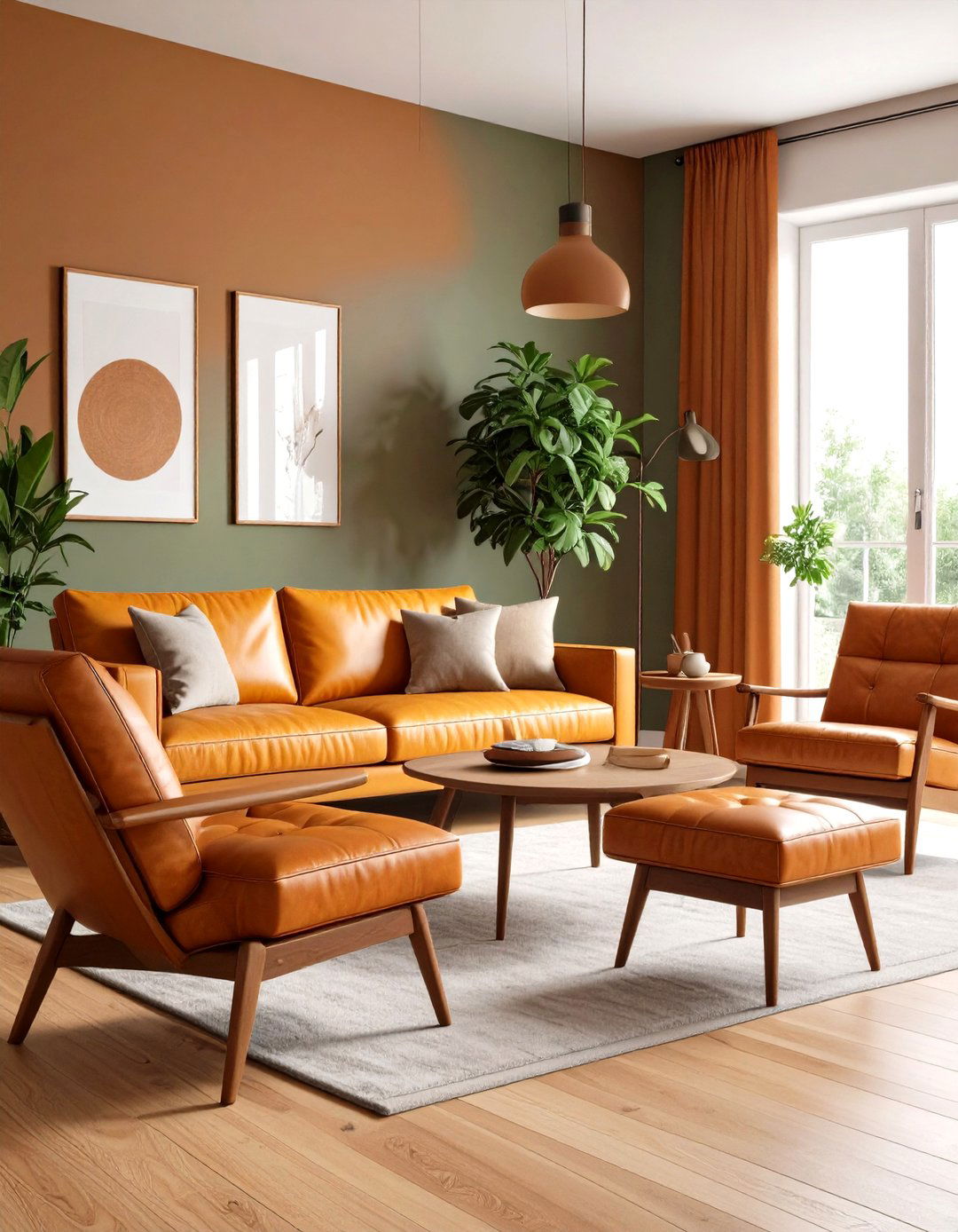 Scandinavian Living Room with Leather Accent Pieces - 24 Scandinavian Living Room Ideas