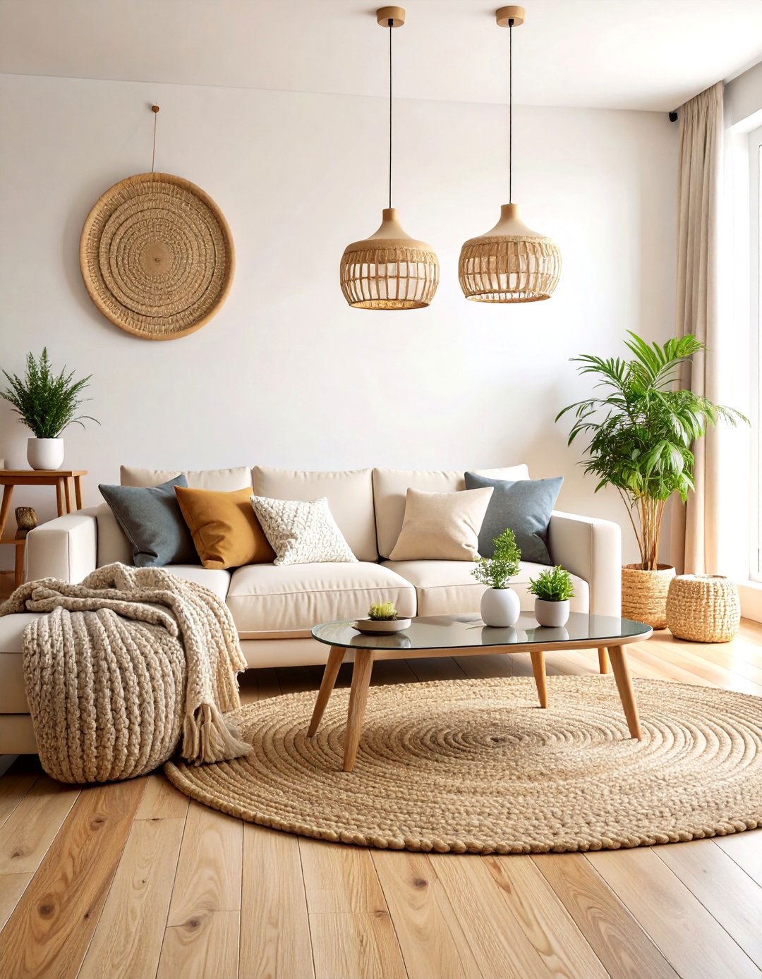 Scandinavian Minimalist Beige Living Room - 24 Beige Couch Living Room Ideas