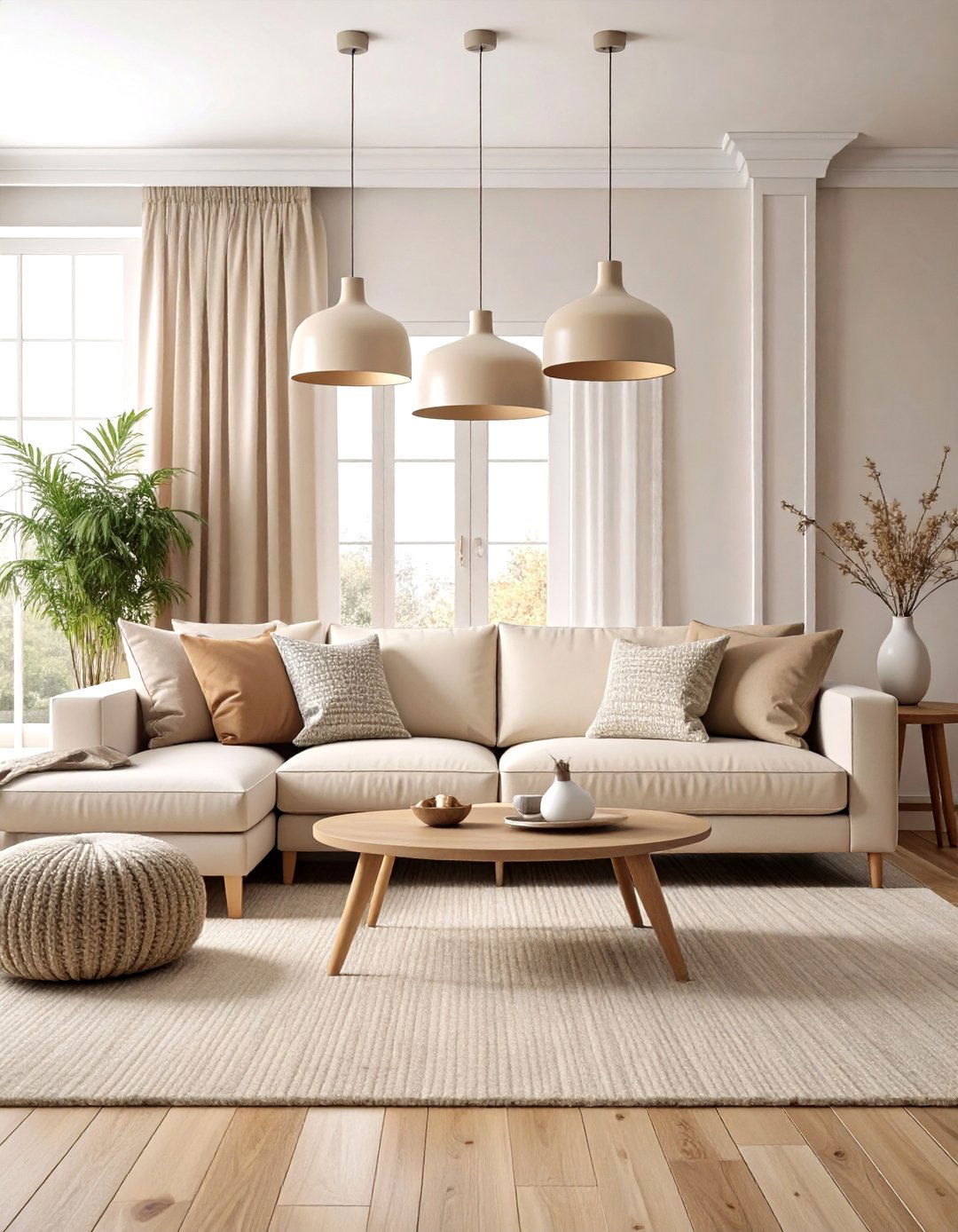 Scandinavian Minimalist Beige Living Room - 24 Beige Living Room Ideas