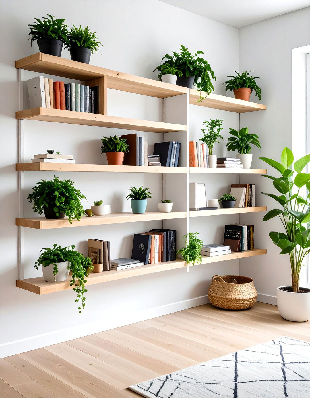 Scandinavian Minimalist Corner Shelves - 24 Corner Shelf Ideas