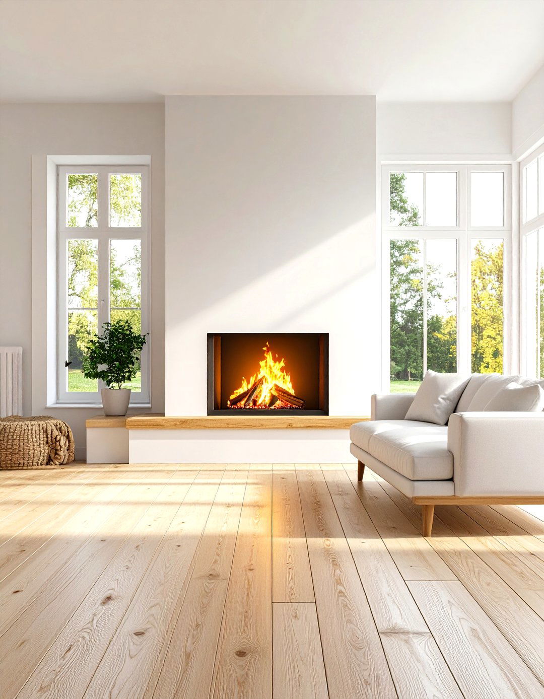 Scandinavian Minimalist Fireplace Design - 24 Faux Fireplace Ideas