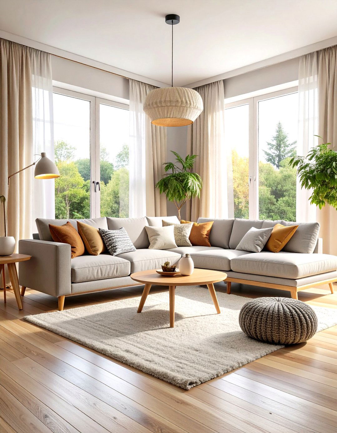 Scandinavian Minimalist Grey Sectional Living Room - 24 Grey Sectional Living Room Ideas