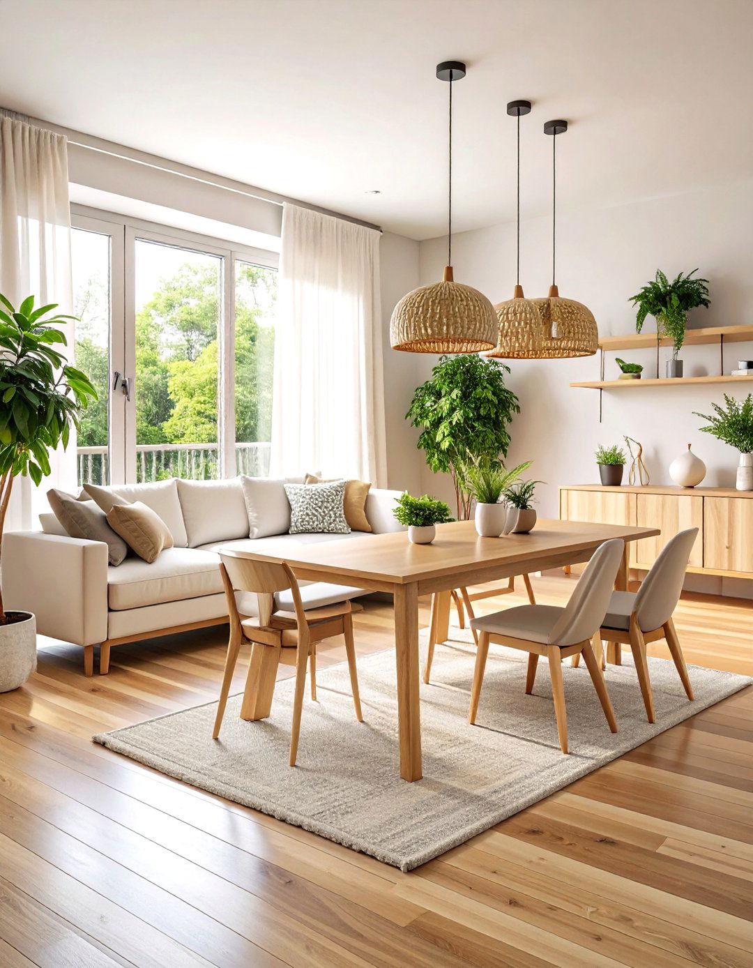 Scandinavian Minimalist Living Dining Combo - 24 Living Room Dining Room Combos