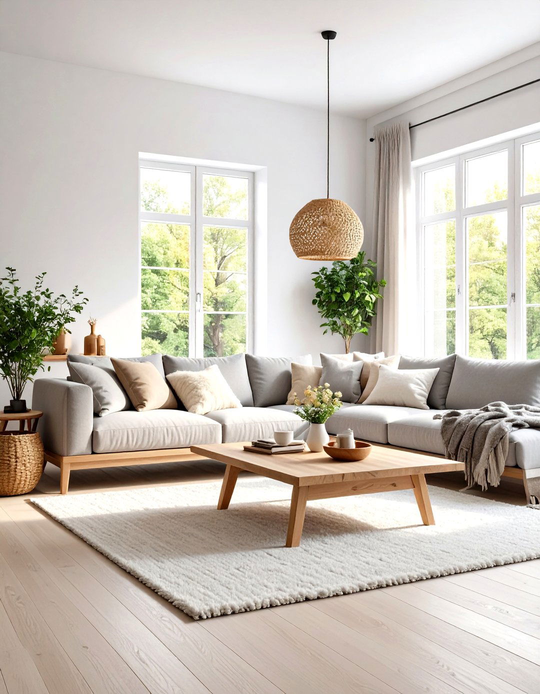 Scandinavian Minimalist Living Room with Natural Wood Accents - 24 Minimalist Interior Design Ideas