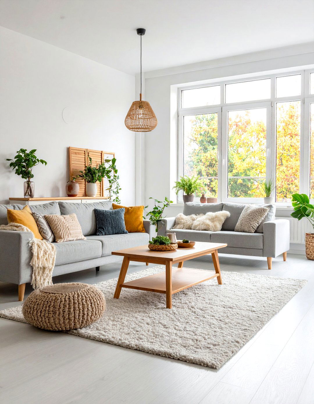 Scandinavian Minimalist Living Room with White Walls - 24 Neutral Living Room Ideas