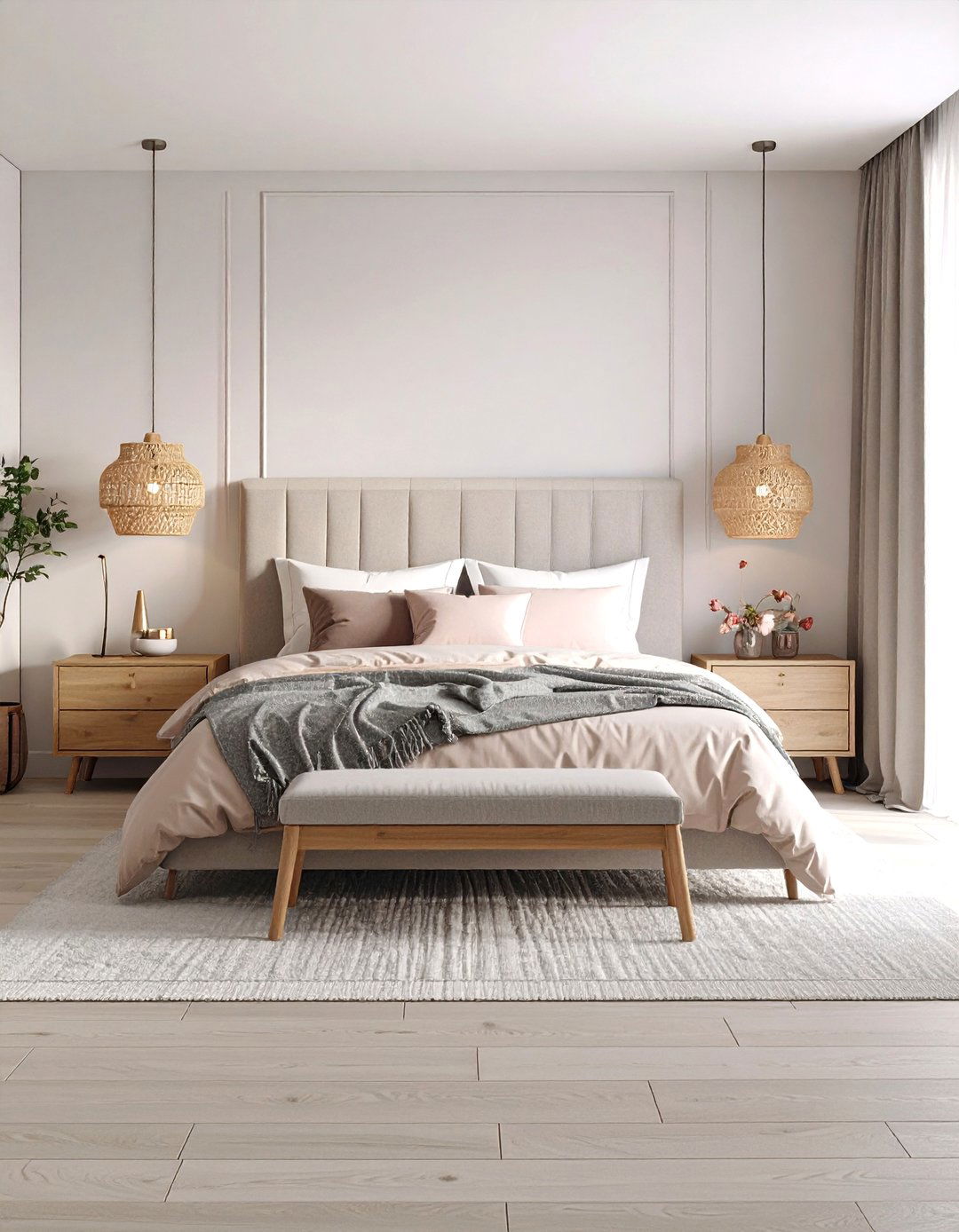 Scandinavian Minimalist Pink and Grey - 24 Pink and Grey Bedroom Ideas