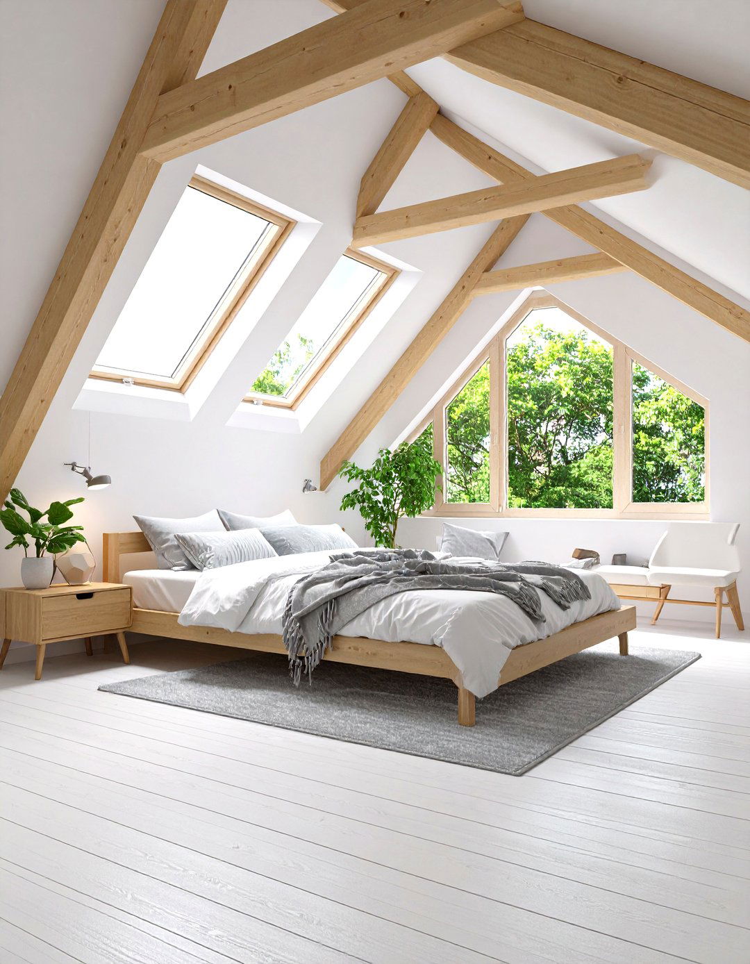 Scandinavian Minimalist Retreat - 24 Low Sloped Ceiling Bedroom Ideas