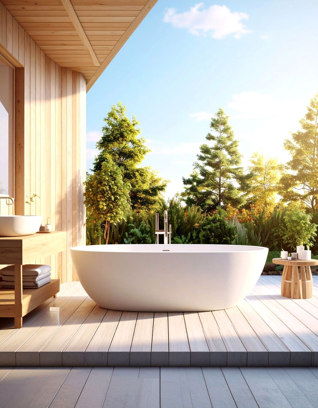 Scandinavian Minimalist Serenity - 24 Outdoor Bathtub Ideas