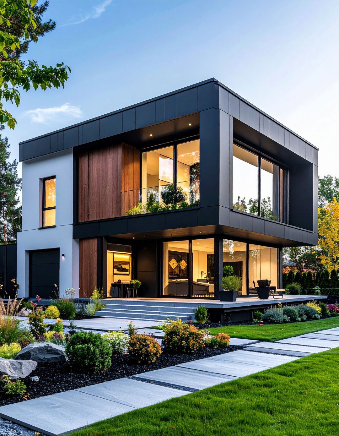 Scandinavian Modern Black Details - 24 Red Brick House with Black Trim Design Ideas