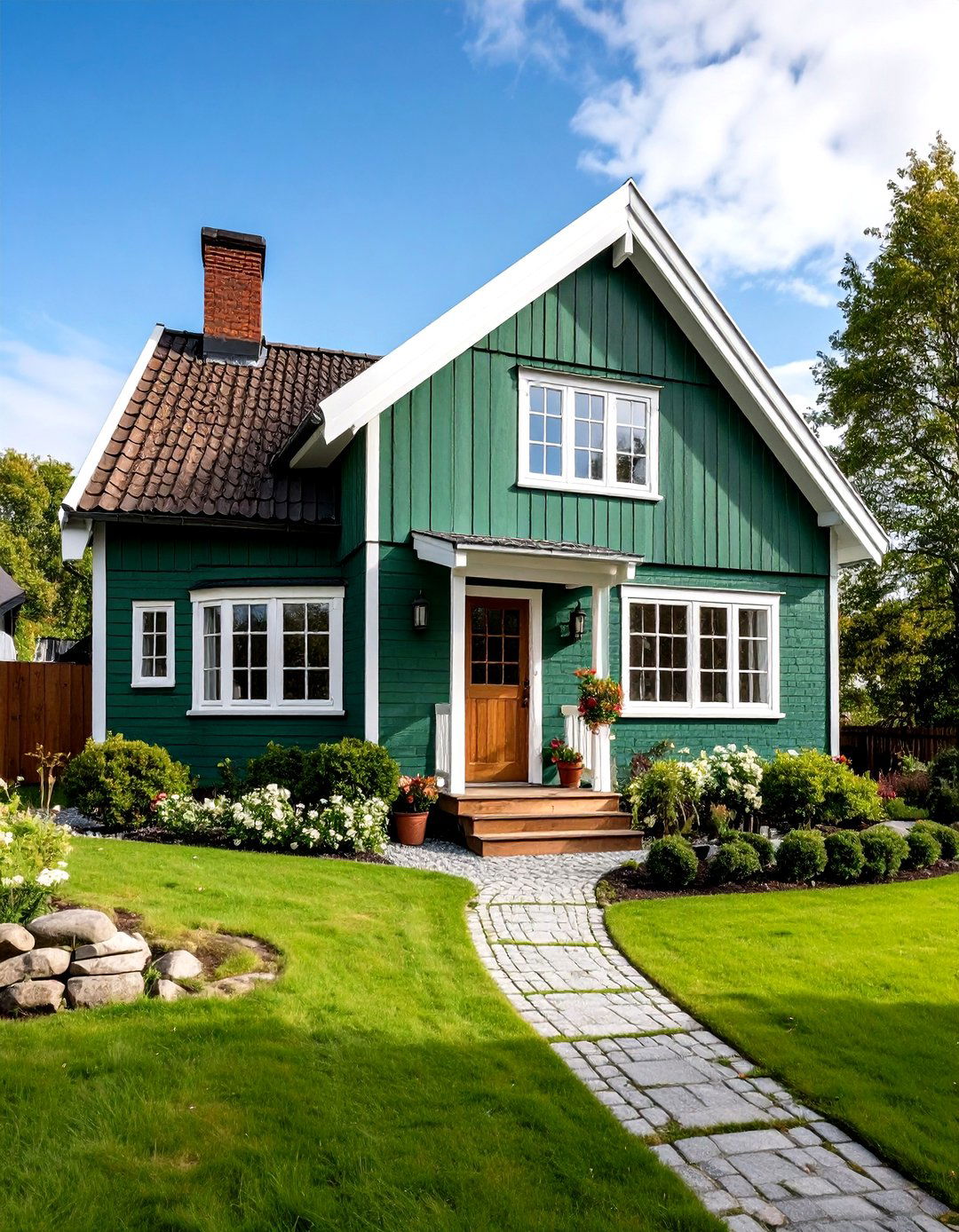 Scandinavian Modern Sage Green Simplicity - 24 Sage Green Painted Brick House Ideas