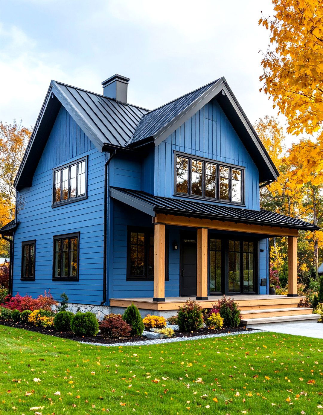 Scandinavian Modern in Glacier Blue - 24 Blue House With Black Trim Ideas